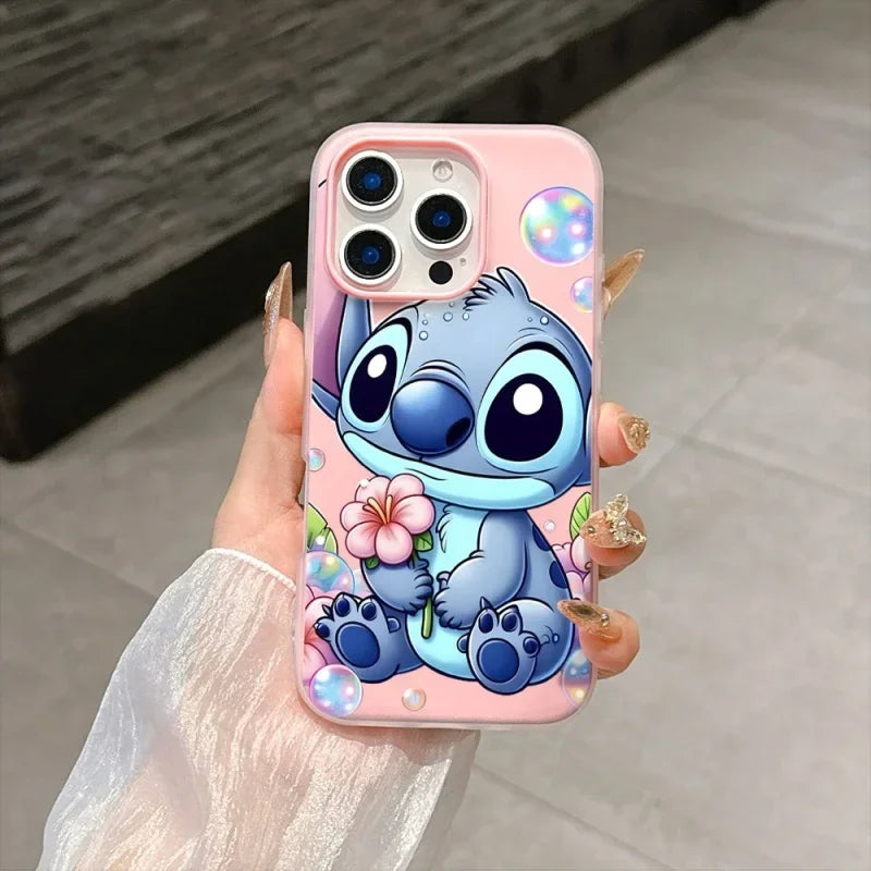 Bubble Flower Stitch Phone Case For IPhone 17 16 15 14 13 12 11 Pro Max Plus Air Casing Color Jelly Silicone Bumper 2 In 1 Cover