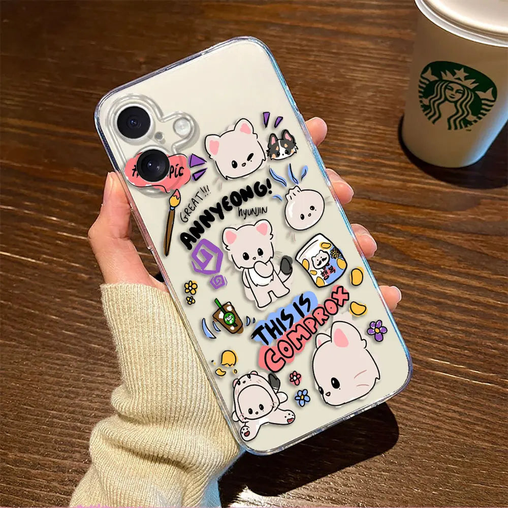 Kpop S-Stray kids S-skzoo Custom Photo Phone Case For Redmi Note 14 13 12 12S 11 11T 11S 10 9 10S 9S 9T 8 Pro Max Clear TPU Case