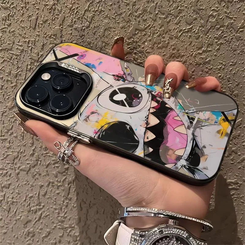 Cute Graffiti Stitchs Phone Case For iPhone 16 15 14 13 12 11 Pro Max X XR XSMAX 8 7 Plus Candy Matte Shockproof Back Cover