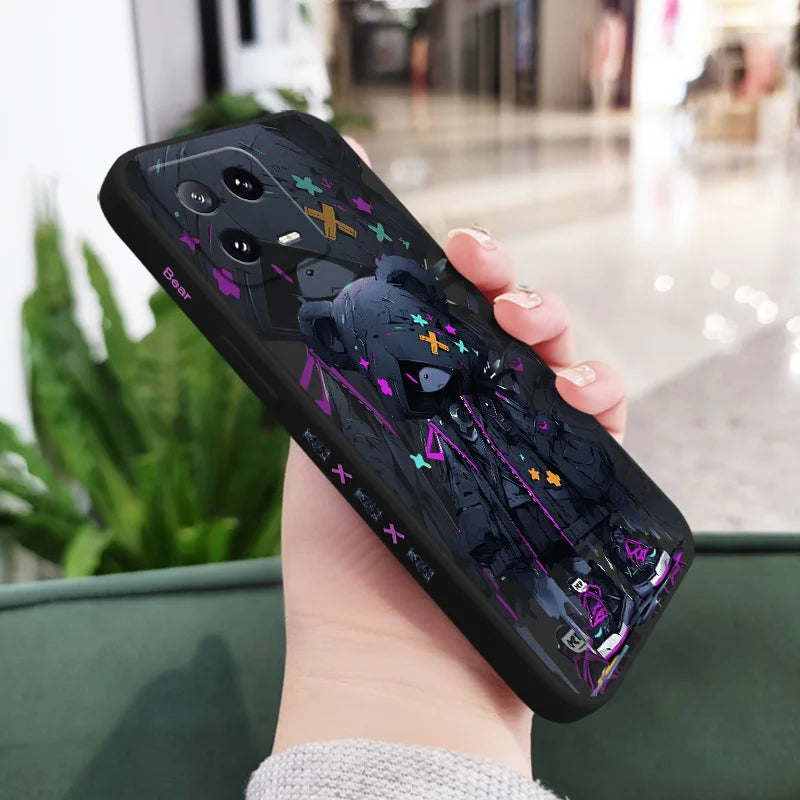 Mysterious Bear Phone Case For Xiaomi Mi 15 14 14T 13 13T 12 12X 12T 12S 11 11T 10 10T 9 9T Pro Lite Liquid Silicone Cover