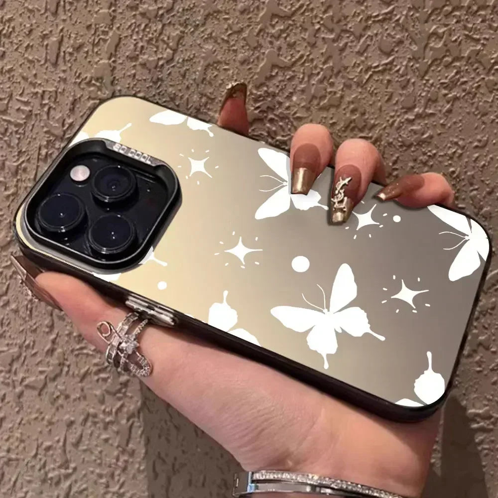 For Samsung Galaxy A06 A16 Case Luxury Fashion Butterfly Silver IMD Phone Case For Samsung A06 A16 Matte Color Cover Funda