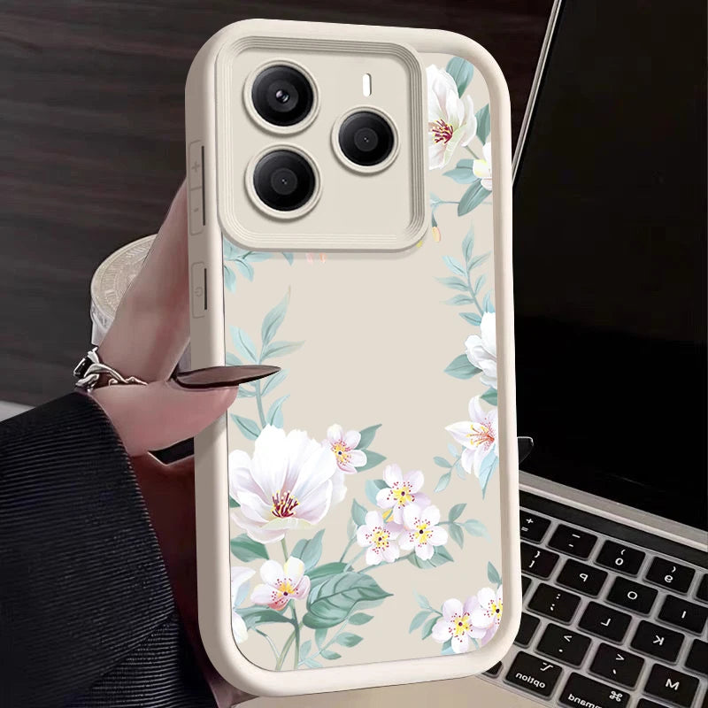 Fashion Flower Case For Xiaomi 13T 14T 11T Pro Poco X6 F6 Pro Funda Redmi Note 14 Pro 5G 13 12 11 Shockproof Bumper Soft Cover
