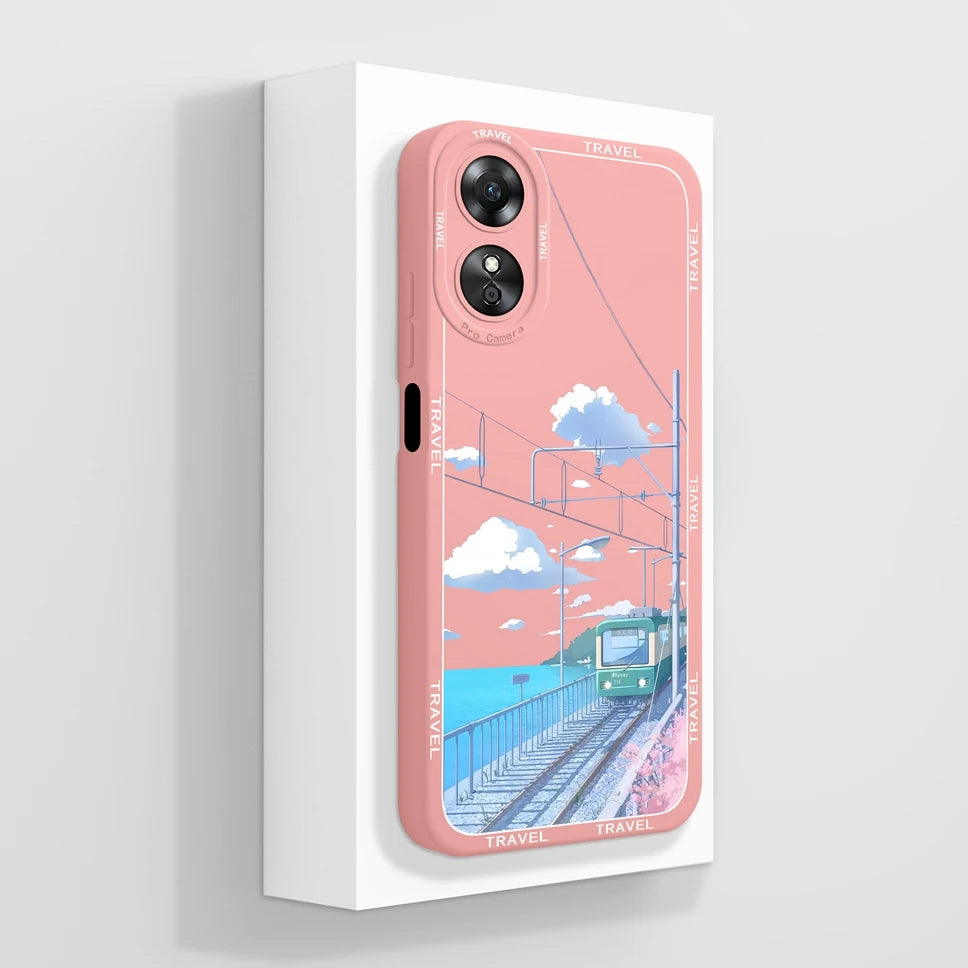 Phone Case For Oppo A17 A17K K 4G Pretty Flowers Smooth Liquid Silicone Back Cover For OppoA17K Oppo A 17 K Fundas Shell Coque