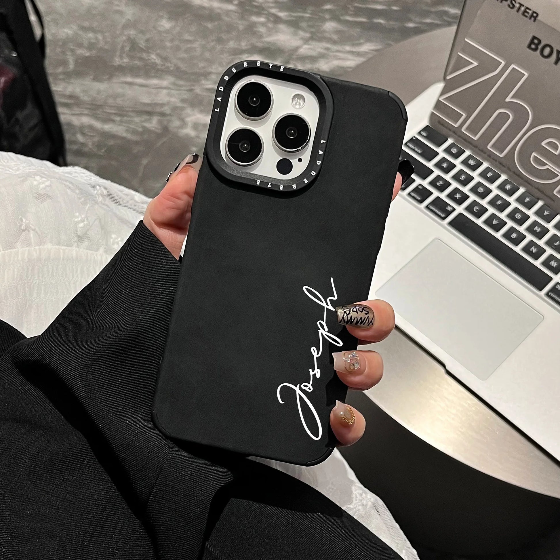 Custom Name Personalized Phone Case for iphone17 16 15 14 13 12 11 Pro Max Plus, luxury Faux Leather Shockproof gift case