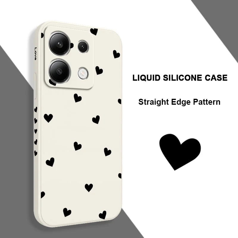 Scatter Love Phone Case For Xiaomi Redmi Note 14 13 12 12S 11 11S 10 10S 9 9S Pro Plus 4G 5G Liquid Silicone Cover