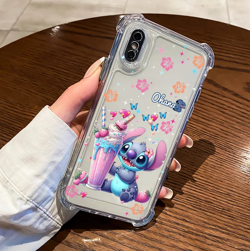 Disney Stitch Cute Fashion For Redmi Note 14 13 12S 12 11T 11 10S 10 Pro Plus MAX Anti-Fall Transparent TPU Soft Phone Case