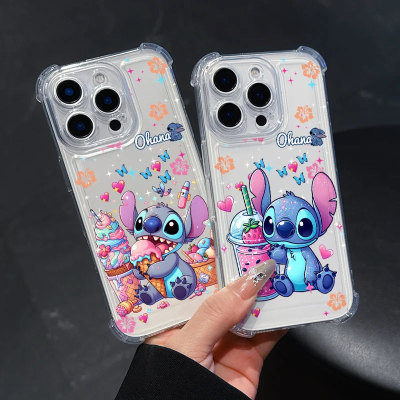 Disney Stitch Cute Fashion For Redmi Note 14 13 12S 12 11T 11 10S 10 Pro Plus MAX Anti-Fall Transparent TPU Soft Phone Case