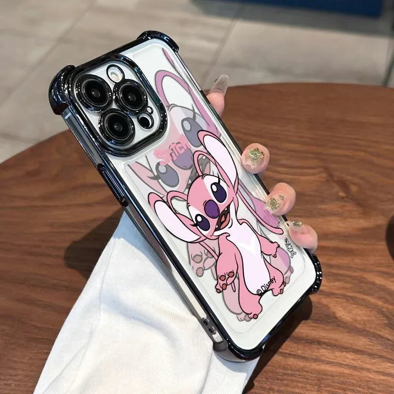 Dance Angel Stitch Phone Case for iPhone 16 Pro Max 15 Plus 14 Pro 13 Mini 12 11 XS XR 7 8 SE 16E Shockproof Clear Armor Capa