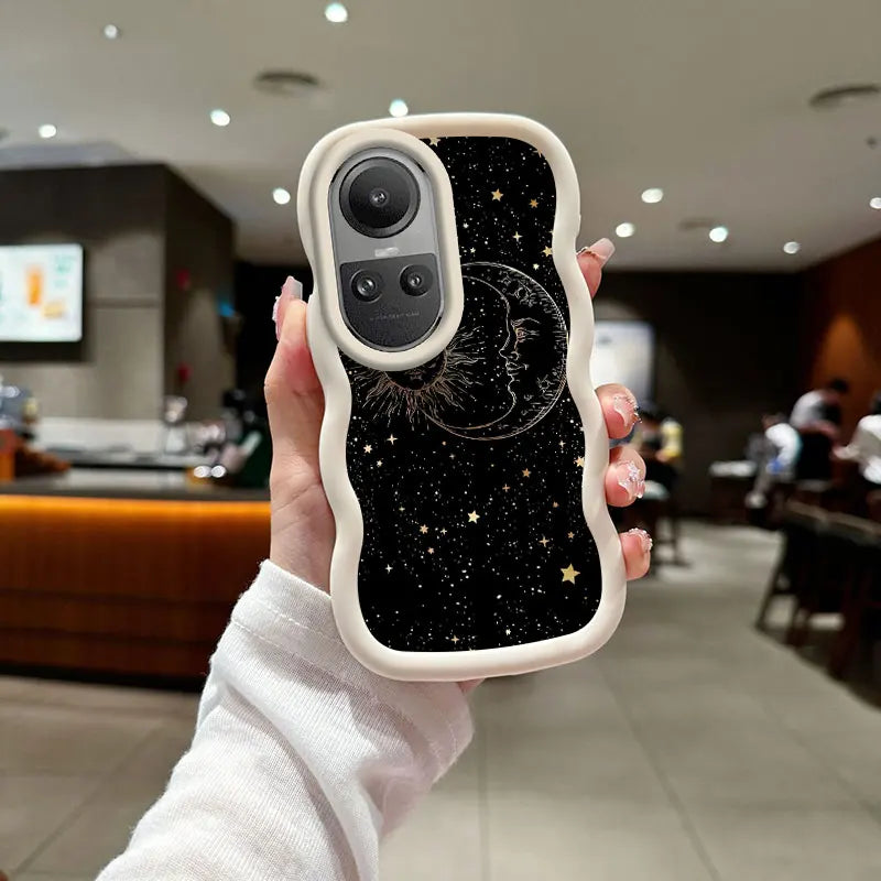 Fashion sun moon stars Flexible Case For Reno10 With Anti-Fingerprint Features Suitable For OPPO A Reno X 91 77 79 3 11 54 38