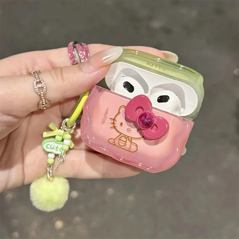 Kawaii Sanrio Hello Kitty Earphone Case for Apple AirPods Pro Earphone Case Anime Cartoon Cute 1/2 Generation Girl's Gifts Toys