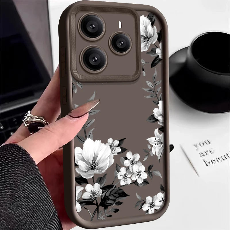 Fashion Flower Case For Xiaomi 13T 14T 11T Pro Poco X6 F6 Pro Funda Redmi Note 14 Pro 5G 13 12 11 Shockproof Bumper Soft Cover