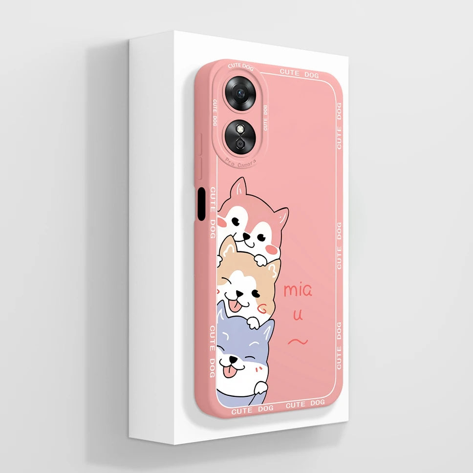 Phone Case For Oppo A17 A17K K 4G Pretty Flowers Smooth Liquid Silicone Back Cover For OppoA17K Oppo A 17 K Fundas Shell Coque