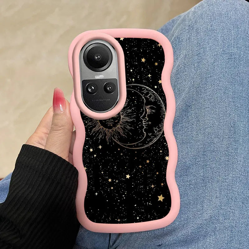 Fashion sun moon stars Flexible Case For Reno10 With Anti-Fingerprint Features Suitable For OPPO A Reno X 91 77 79 3 11 54 38