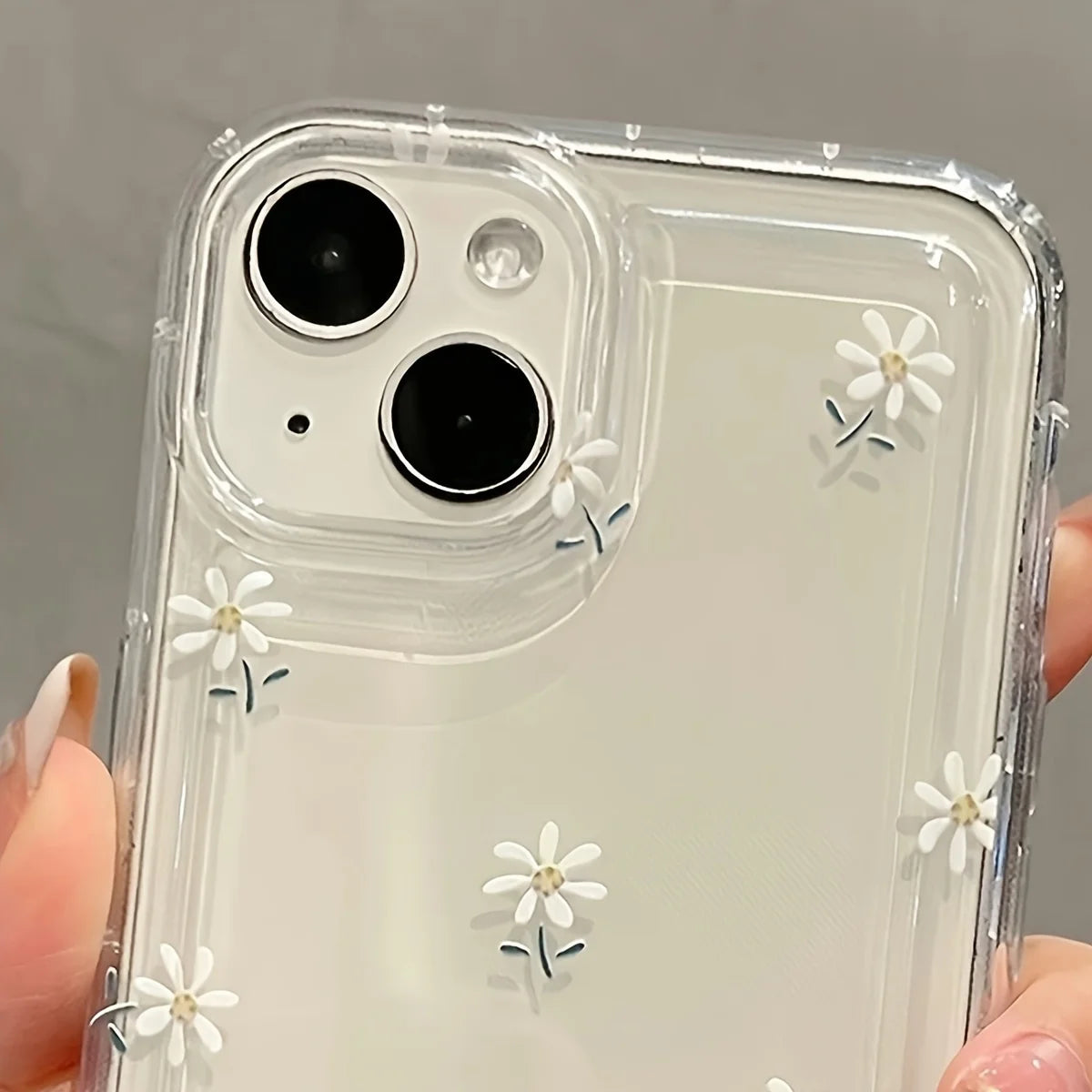 Trendy Flower Pattern Transparent Case For iPhone 16 15 Pro Max 16E 14 13 12 11 PRO Mini Soft Clear Cover