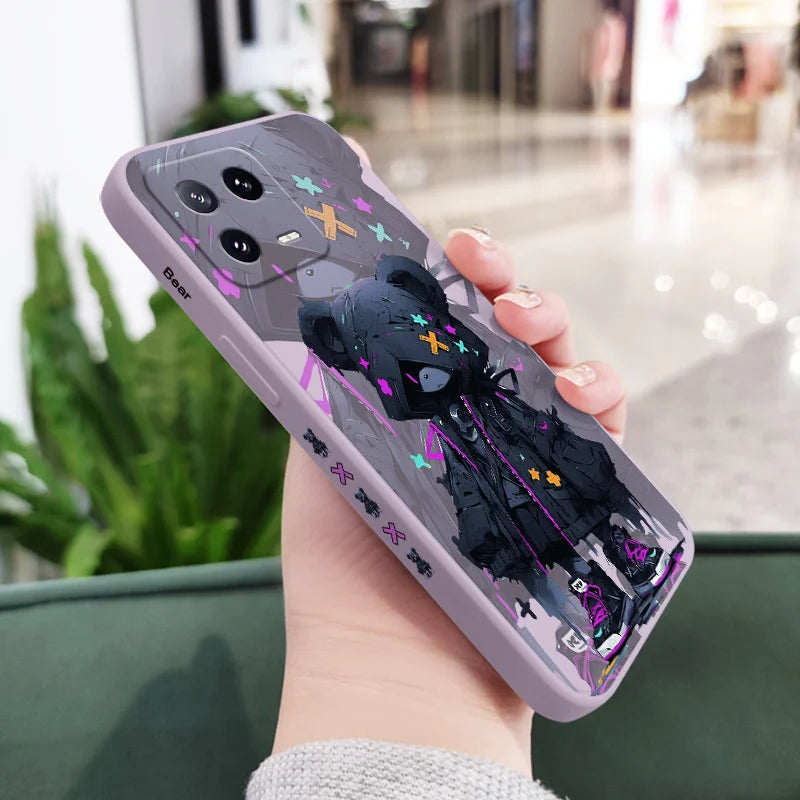 Mysterious Bear Phone Case For Xiaomi Mi 15 14 14T 13 13T 12 12X 12T 12S 11 11T 10 10T 9 9T Pro Lite Liquid Silicone Cover