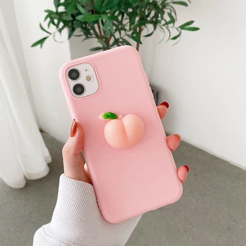 3D Squishy Toys Chick Cat Case For Apple iPhone 15 14 Plus 12 13 mini 11 Pro Max SE 2020 SE 3 Animals TPU Cover Soft Cases