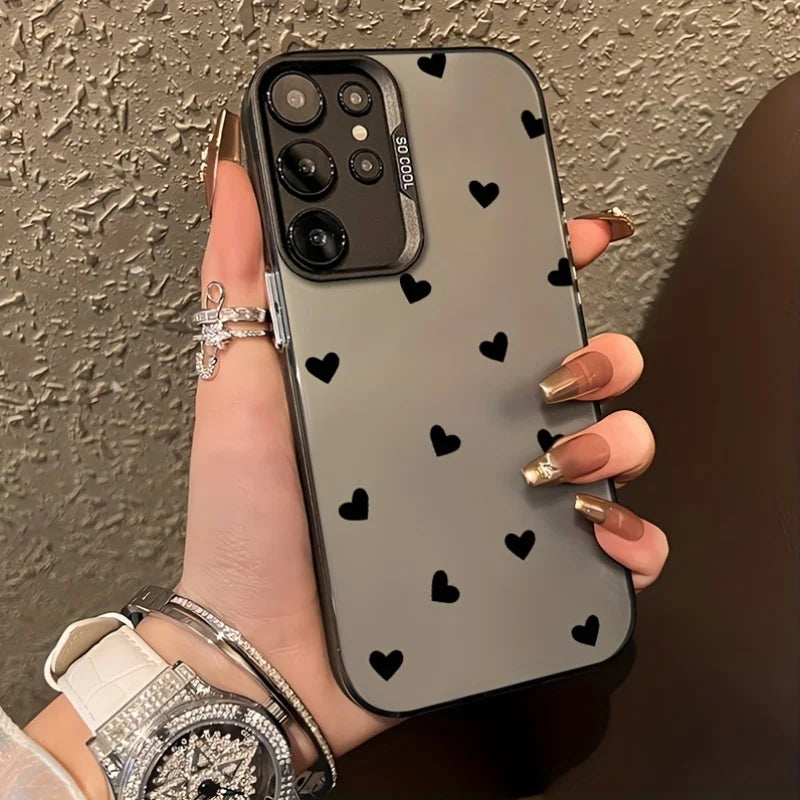 Love Heart Pattern Hard Case For Samsung S25 Ultra S23 FE S22 S24 A55 5G A56 A54 A24 A53 A52S A36 A35 A34 A25 A16 A15 Case Cover