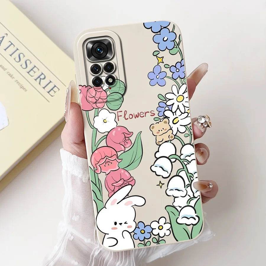 Case for Redmi Note 11 11S 4G 11 Pro Couqe Matte Soft Silicone Cartoons Funda Shockproof  Phone Bags For Note11 11S Back Covers