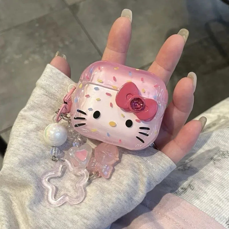 Kawaii Sanrio Hello Kitty Earphone Case for Apple AirPods Pro Earphone Case Anime Cartoon Cute 1/2 Generation Girl's Gifts Toys