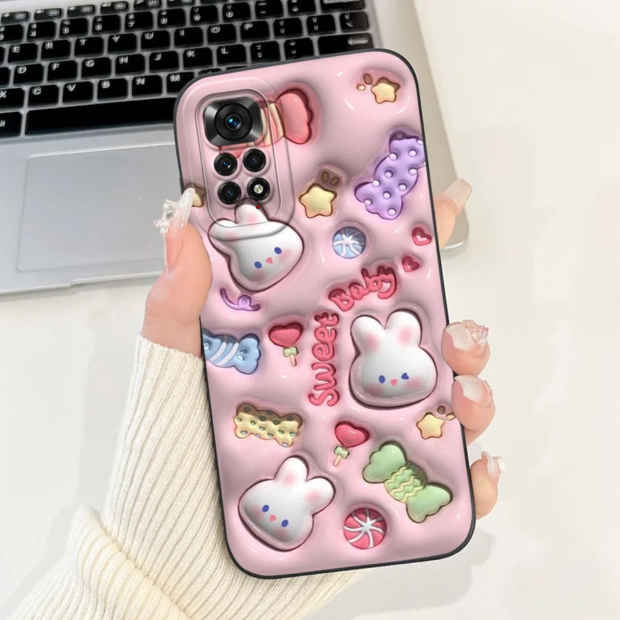 Case for Redmi Note 11 11S 4G 11 Pro Couqe Matte Soft Silicone Cartoons Funda Shockproof  Phone Bags For Note11 11S Back Covers