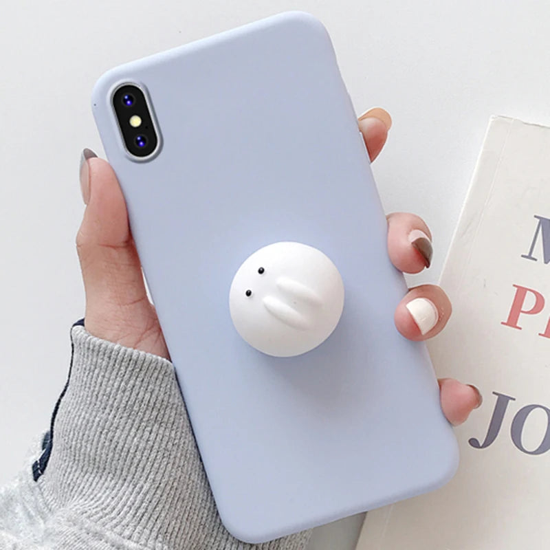 3D Squishy Toys Chick Cat Case For Apple iPhone 15 14 Plus 12 13 mini 11 Pro Max SE 2020 SE 3 Animals TPU Cover Soft Cases
