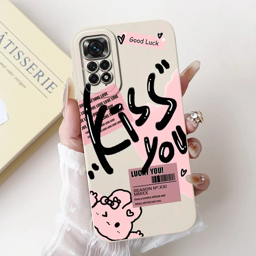 Case for Redmi Note 11 11S 4G 11 Pro Couqe Matte Soft Silicone Cartoons Funda Shockproof  Phone Bags For Note11 11S Back Covers