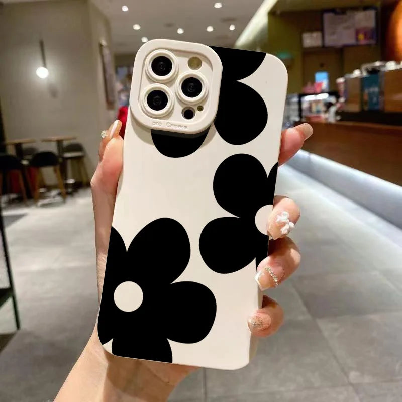 Daisy Floral Phone Case For iPhone 17 16 15 14 Pro Max 13 12 11 XS X XR 7 8 Plus 16E Shoockproof Soft TPU Silicone Bumper Cover