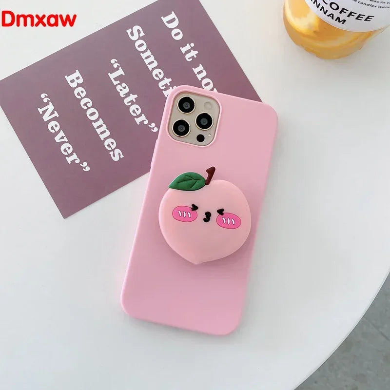 3D Luxury Cartoon fruit Holder Cover for Samsung Galaxy J7 J5 Pro 2017 A7 A5 2017 J7 2015 J3 2016 J2 Grand Prime Case +Holder