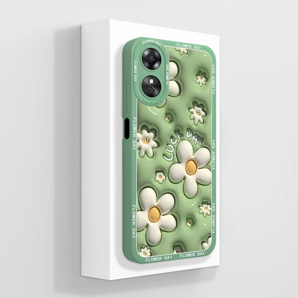 Phone Case For Oppo A17 A17K K 4G Pretty Flowers Smooth Liquid Silicone Back Cover For OppoA17K Oppo A 17 K Fundas Shell Coque
