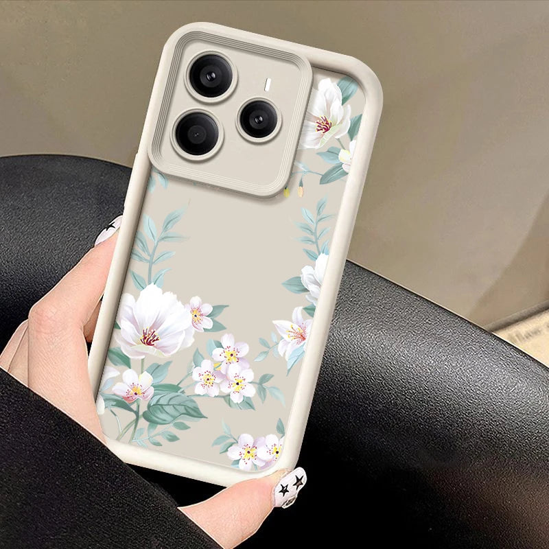 Fashion Flower Case For Xiaomi 13T 14T 11T Pro Poco X6 F6 Pro Funda Redmi Note 14 Pro 5G 13 12 11 Shockproof Bumper Soft Cover