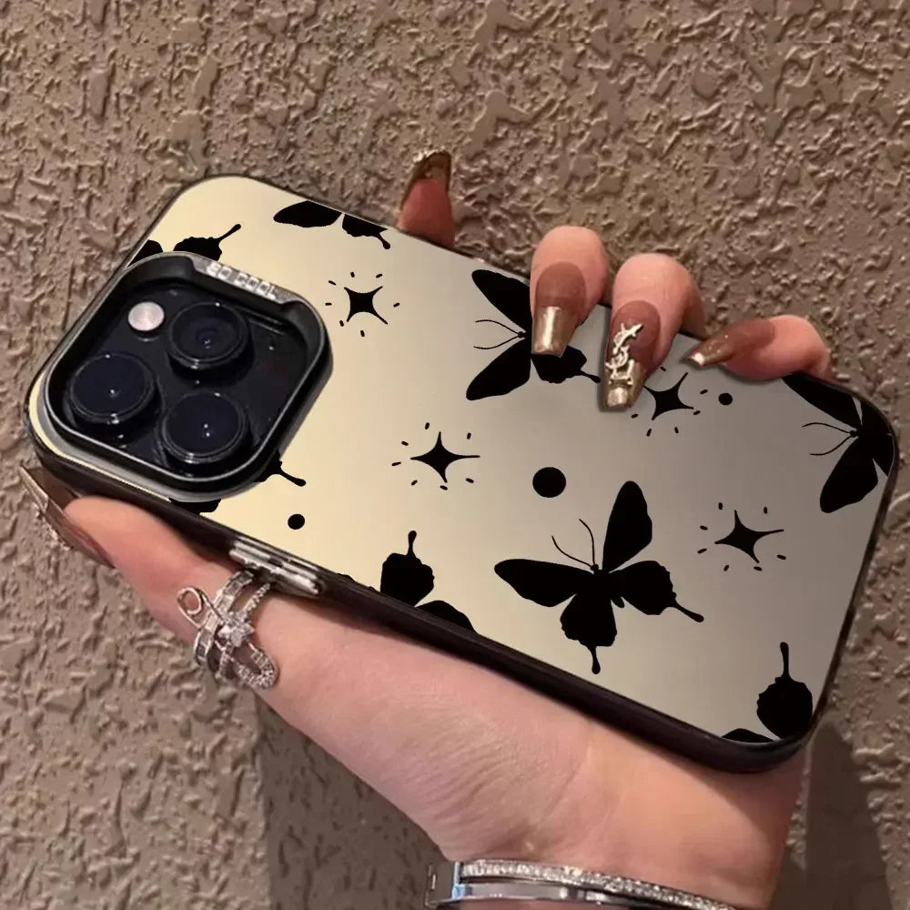 Case For Vivo V25 V25E X80 Lite Luxury Matte Silver IMD Phone Funda For Vivo V25E X80Lite Fashion Butterfly Color Soft Cover