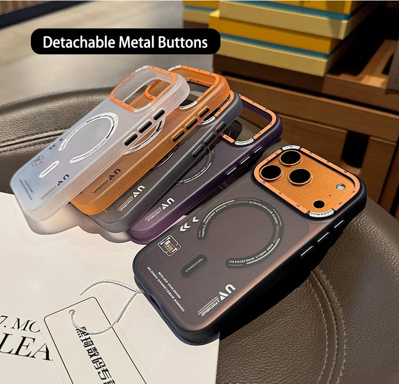 Frosted Translucent Magnetic Case For iPhone 17 Pro Max 16 15 14 13 12 Pro Max 17Air For Magsafe Shockproof Soft-Edged Cover