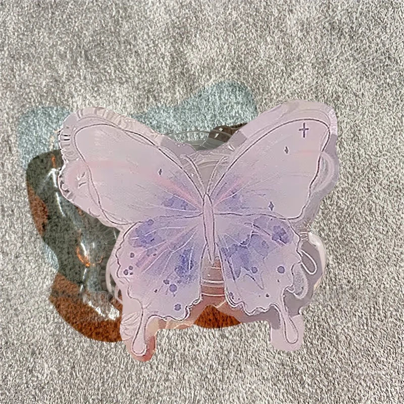 Acrylic Butterfly Phone Stand Socket Holder Grip Trendy mobile phone accessories Applicable For Apple Huawei Xiaomi Samsung case