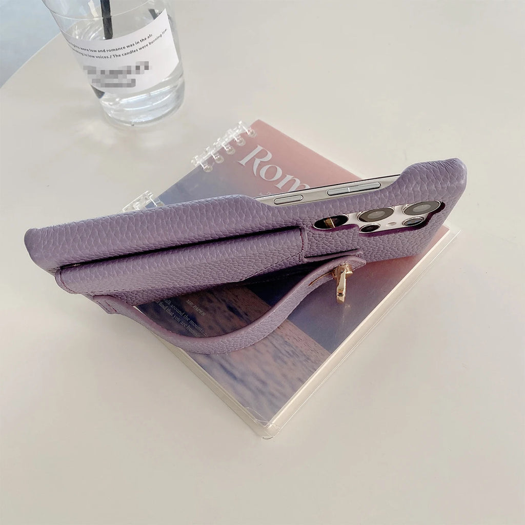 Luxury PU Leather Wrist Strap Wallet Case For Samsung Galaxy S25 S24 S23 S21 S20 FE S22 Plus Note 20 Ultra A52 A53 A54