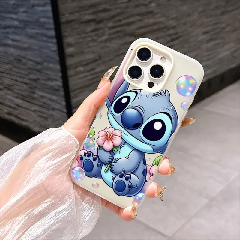Bubble Flower Stitch Phone Case For IPhone 17 16 15 14 13 12 11 Pro Max Plus Air Casing Color Jelly Silicone Bumper 2 In 1 Cover