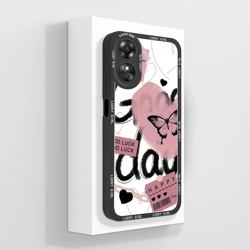 Phone Case For Oppo A17 A17K K 4G Pretty Flowers Smooth Liquid Silicone Back Cover For OppoA17K Oppo A 17 K Fundas Shell Coque