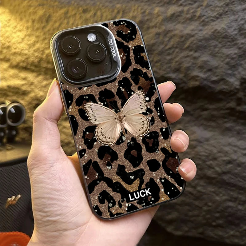 Case for Xiaomi Redmi Note 14 13 12 Pro Plus 5G 12S 11S 11 10S Butterfly Leopard Print Phone Cases for Redmi 14C 13C 12C4G Cover