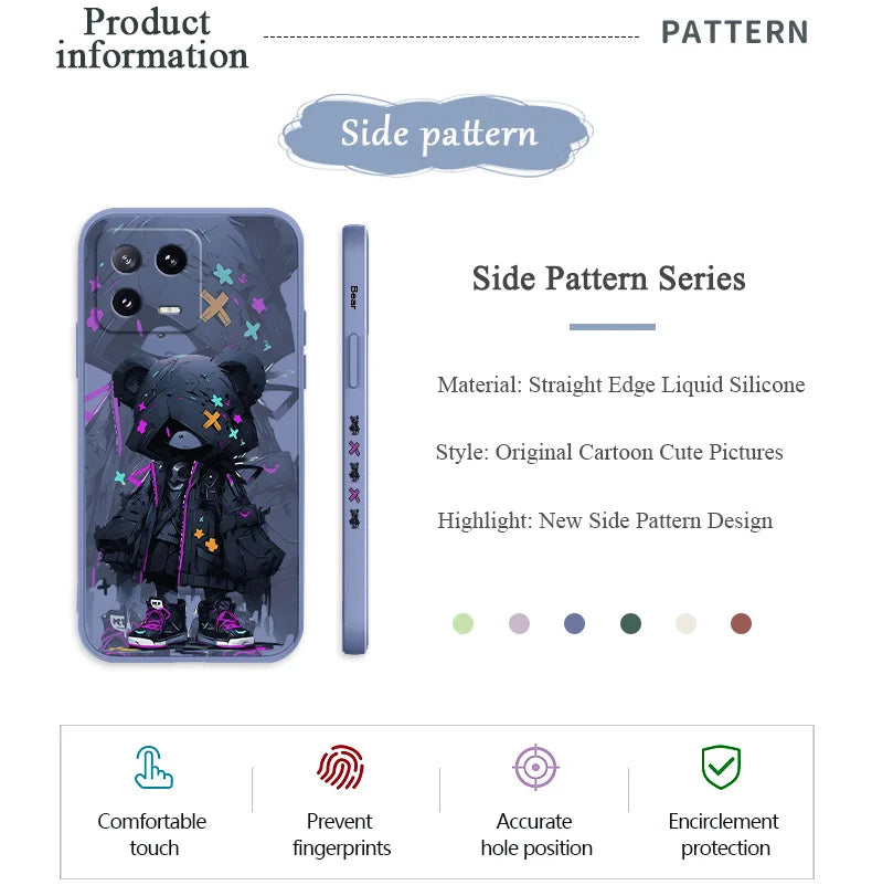 Mysterious Bear Phone Case For Xiaomi Mi 15 14 14T 13 13T 12 12X 12T 12S 11 11T 10 10T 9 9T Pro Lite Liquid Silicone Cover