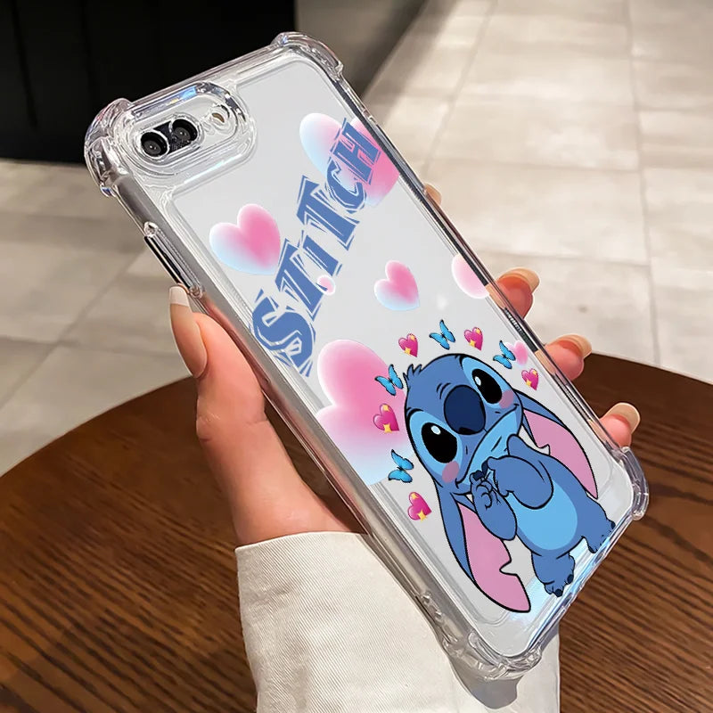 Disney Stitch Cute Fashion For Redmi Note 14 13 12S 12 11T 11 10S 10 Pro Plus MAX Anti-Fall Transparent TPU Soft Phone Case