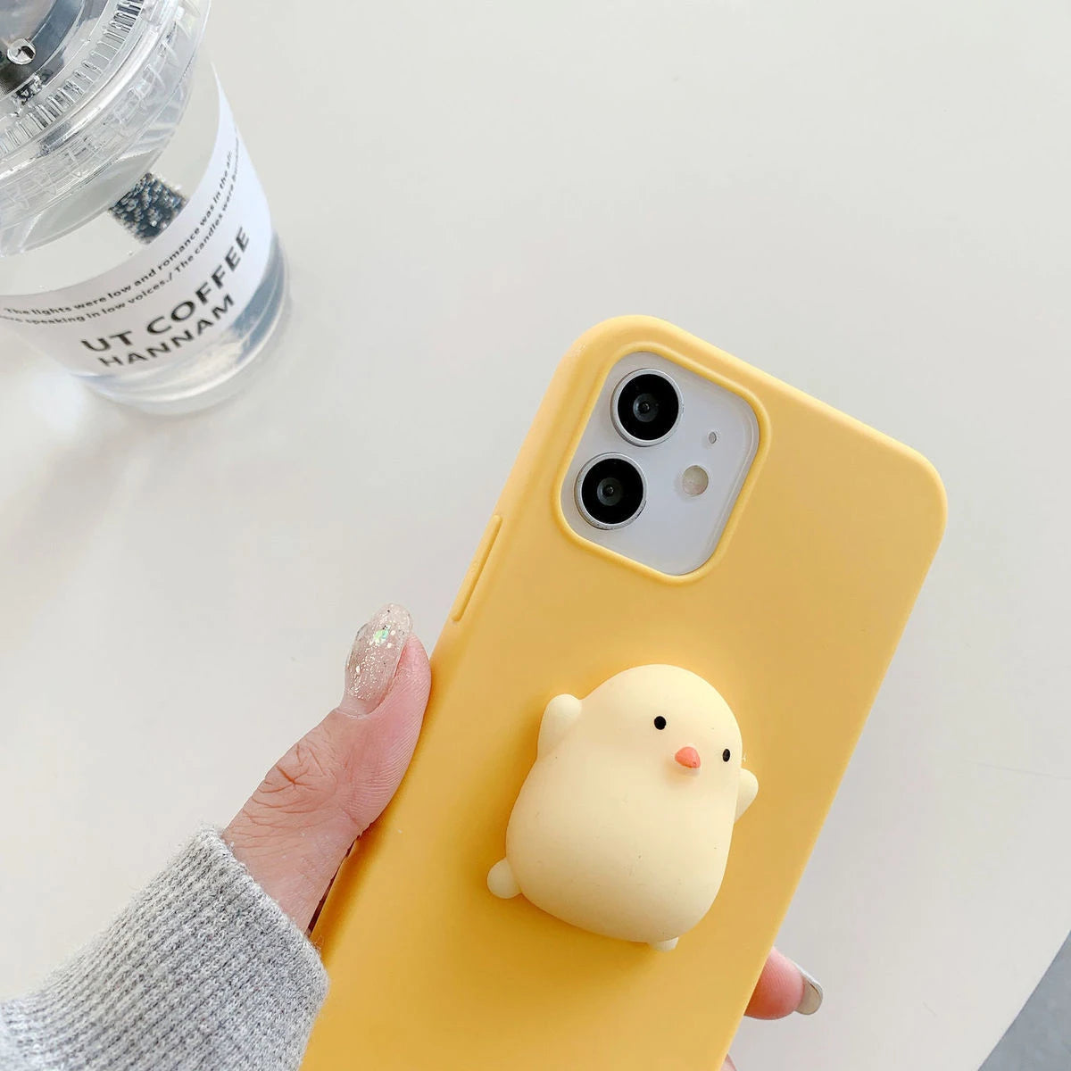 3D Squishy Toys Chick Cat Case For Apple iPhone 15 14 Plus 12 13 mini 11 Pro Max SE 2020 SE 3 Animals TPU Cover Soft Cases