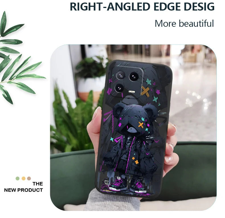 Mysterious Bear Phone Case For Xiaomi Mi 15 14 14T 13 13T 12 12X 12T 12S 11 11T 10 10T 9 9T Pro Lite Liquid Silicone Cover