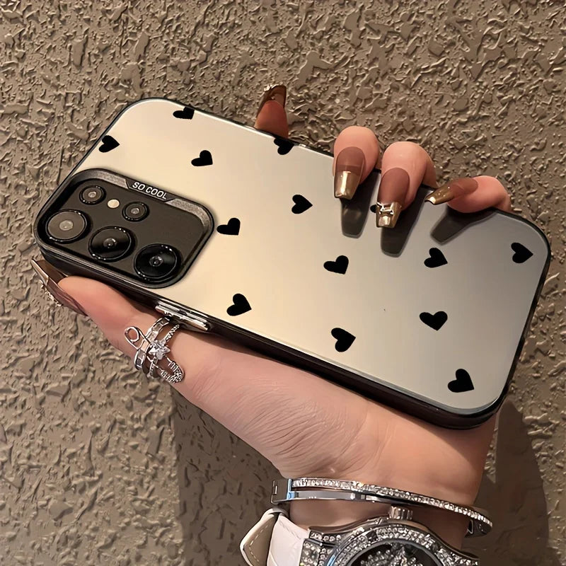 Love Heart Pattern Hard Case For Samsung S25 Ultra S23 FE S22 S24 A55 5G A56 A54 A24 A53 A52S A36 A35 A34 A25 A16 A15 Case Cover