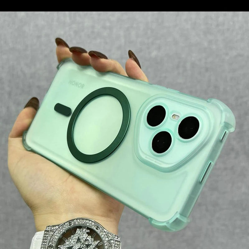 For Honor400Lite Case Airbag Shockproof Magnetic Wireless Charging Case For Honor 400 300 200 100 90 80 70 60 Pro Clear Cover