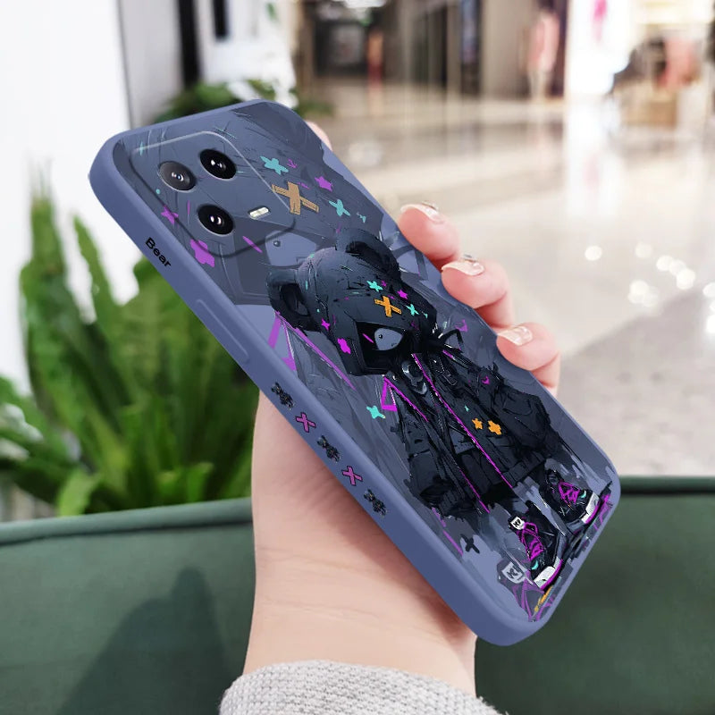 Mysterious Bear Phone Case For Xiaomi Mi 15 14 14T 13 13T 12 12X 12T 12S 11 11T 10 10T 9 9T Pro Lite Liquid Silicone Cover
