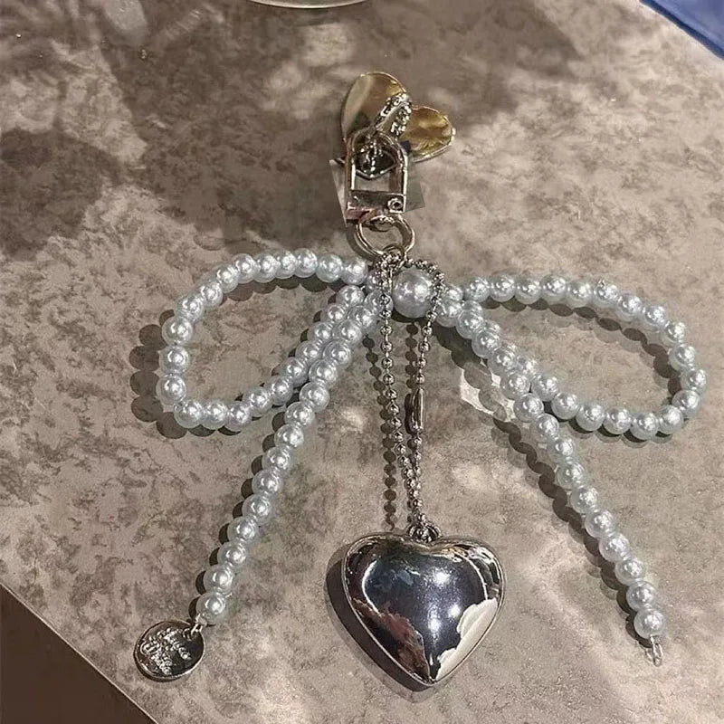 Retro Love Heart Bowknot Pearl Case For Xaomi Redmi 13X 15C 15 Redmi Note 14 Pro Plus 14S POCO C65 C61 C71 M7 C75 4G 5G Cover