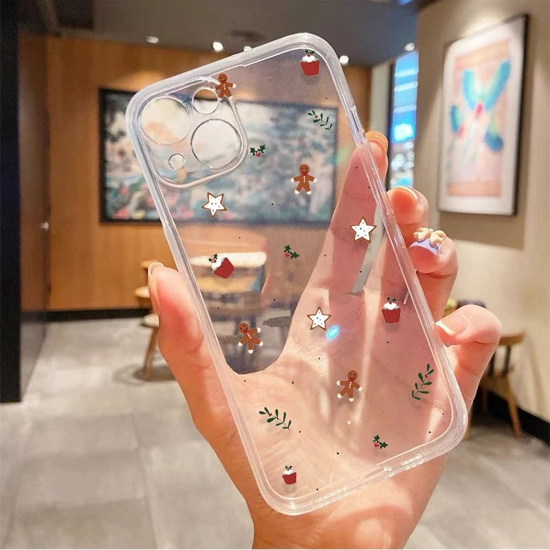 Phone Case For Realme C63 C65 C61 C55 C53 C75 14 13 12 11 10 9 Pro Plus 5G 9i 8i 8 With Christmas Elements Gingerbread Man Cover