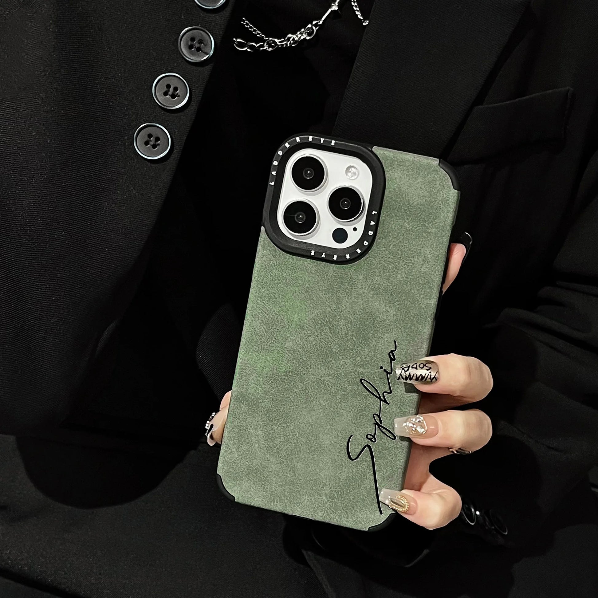 Custom Name Personalized Phone Case for iphone17 16 15 14 13 12 11 Pro Max Plus, luxury Faux Leather Shockproof gift case