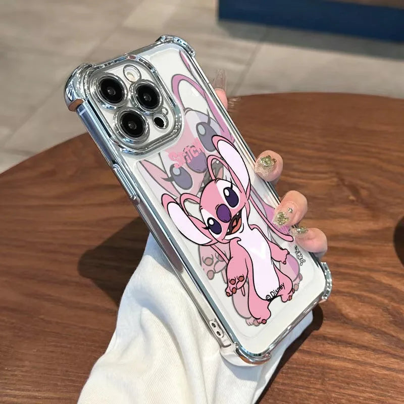Dance Angel Stitch Phone Case for iPhone 16 Pro Max 15 Plus 14 Pro 13 Mini 12 11 XS XR 7 8 SE 16E Shockproof Clear Armor Capa
