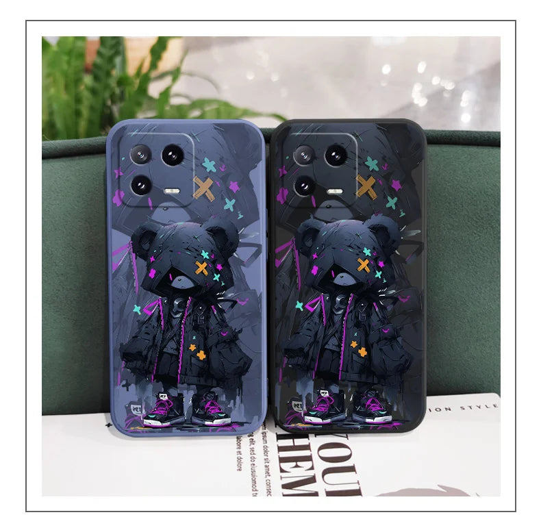 Mysterious Bear Phone Case For Xiaomi Mi 15 14 14T 13 13T 12 12X 12T 12S 11 11T 10 10T 9 9T Pro Lite Liquid Silicone Cover