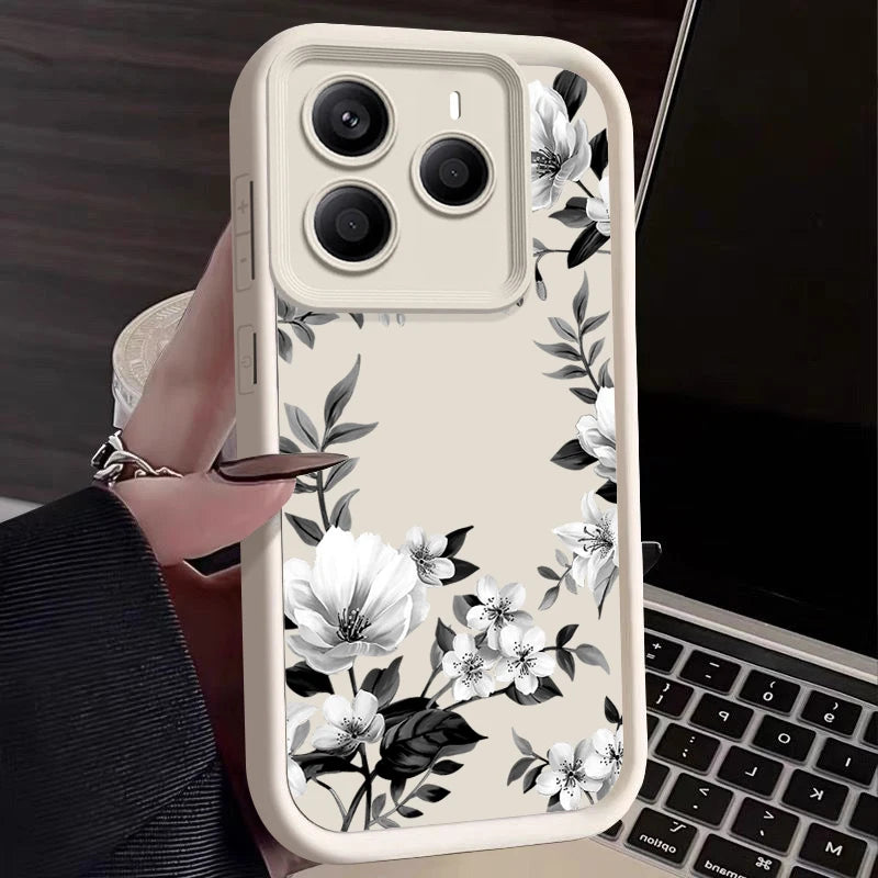 Fashion Flower Case For Xiaomi 13T 14T 11T Pro Poco X6 F6 Pro Funda Redmi Note 14 Pro 5G 13 12 11 Shockproof Bumper Soft Cover
